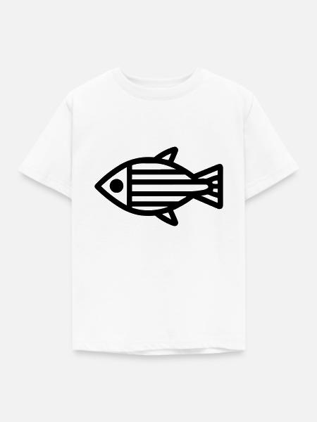 Fisch - Kinder T-Shirt - Weiß