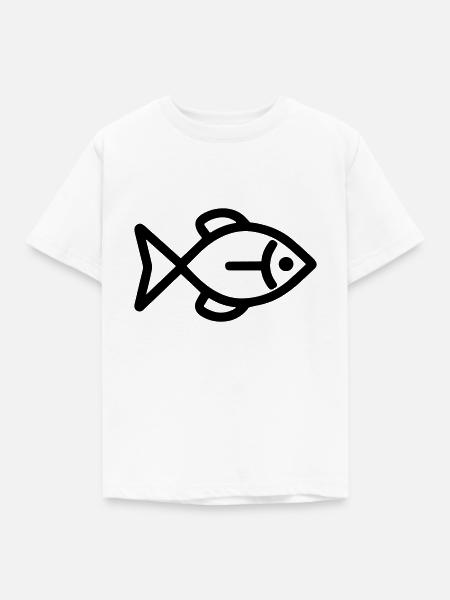 Fisch - Kinder T-Shirt - Weiß