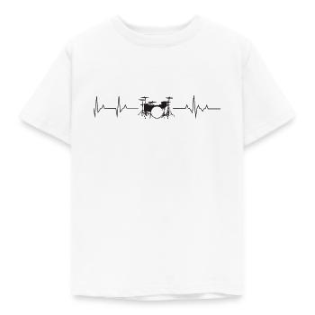Drummer Herzschlag - Kinder T-Shirt - Weiß - Vorne - AI Model Kid Male (0cm)