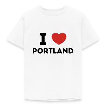 J’aime Portland, États-Unis - T-shirt Enfant - blanc - Devant - AI Model Kid Male (0cm)