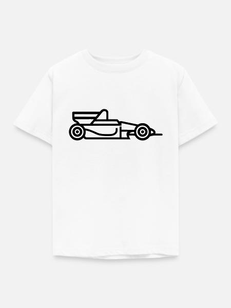F1-Rennwagen - Kinder T-Shirt - Weiß