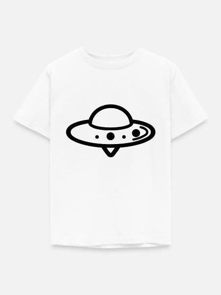 fliegende Untertasse - Kinder T-Shirt - Weiß