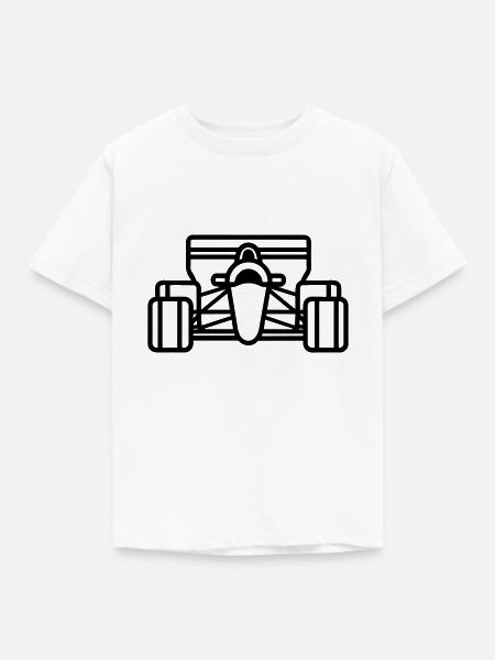 F1-Rennwagen - Kinder T-Shirt - Weiß