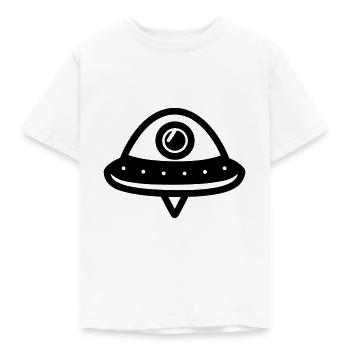 fliegende Untertasse - Kinder T-Shirt - Weiß - Vorne - AI Model Kid Male (0cm)