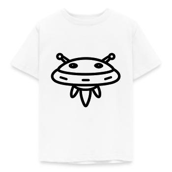 fliegende Untertasse - Kinder T-Shirt - Weiß - Vorne - AI Model Kid Male (0cm)