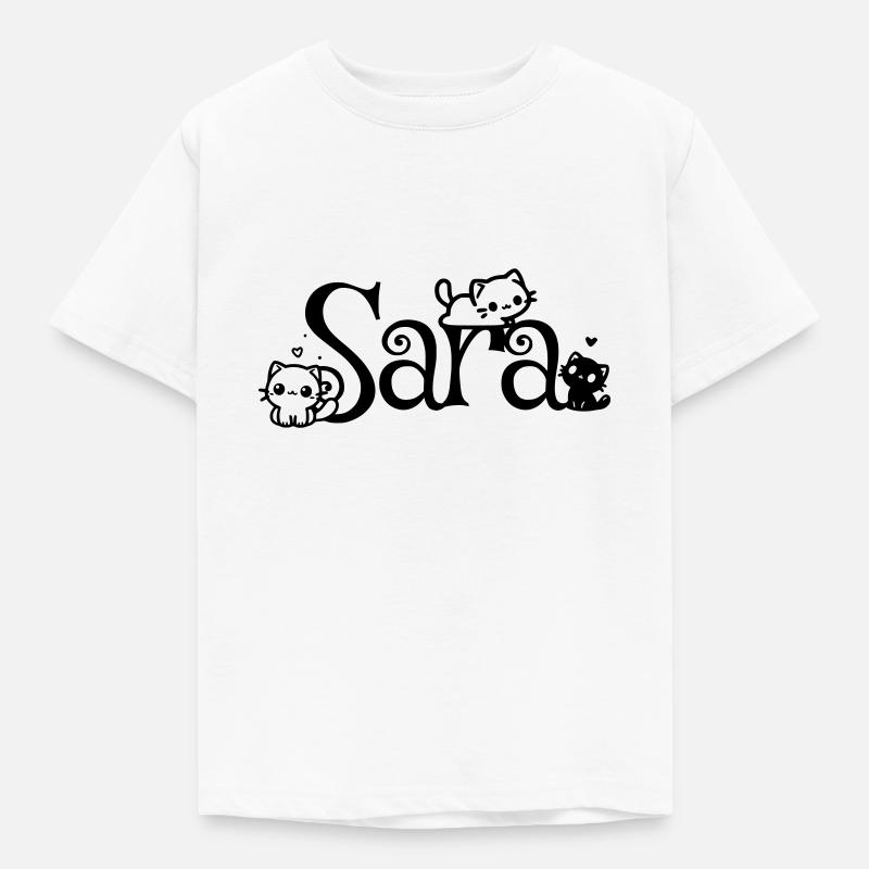 Sara Nome Nome Gattino - Maglietta per bambini - bianco