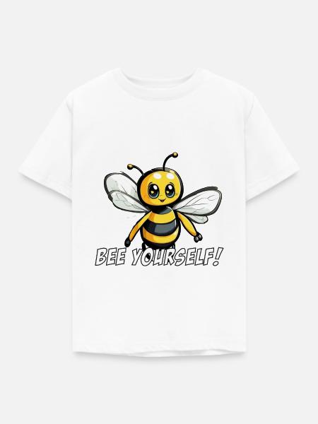 bee yourself happy bee - Kinder T-Shirt - Weiß