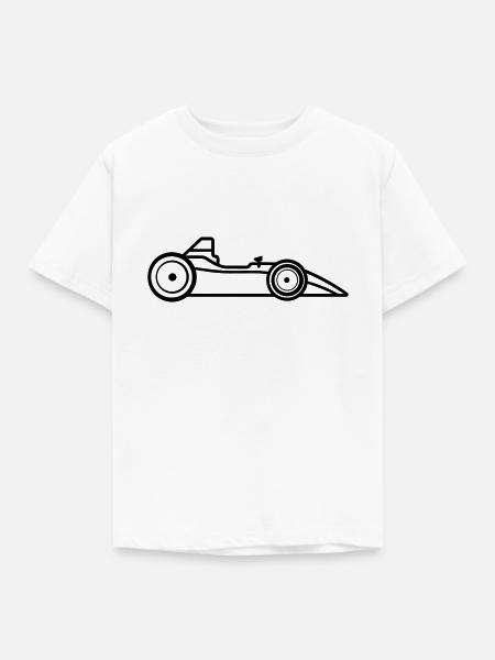 F1-Rennwagen - Kinder T-Shirt - Weiß