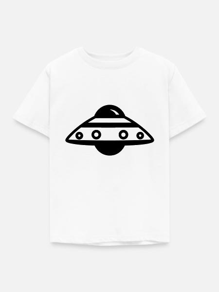 fliegende Untertasse - Kinder T-Shirt - Weiß