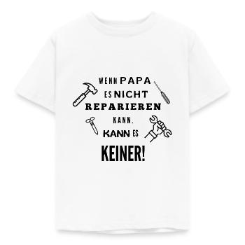 Wenn Papa etwas nicht reparieren kann. - Kinder T-Shirt - Weiß - Vorne - AI Model Kid Male (0cm)