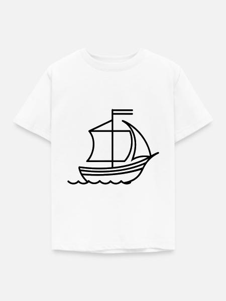 Piratenschiff - Kinder T-Shirt - Weiß