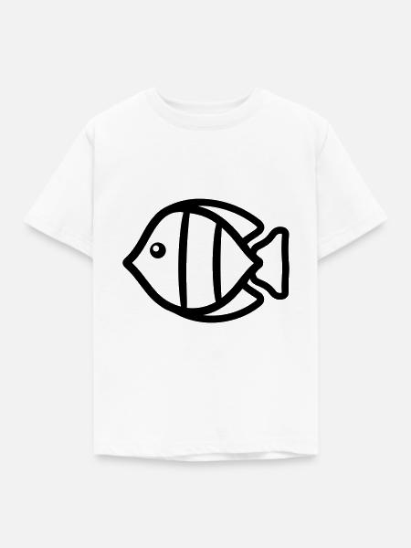 Fisch - Kinder T-Shirt - Weiß