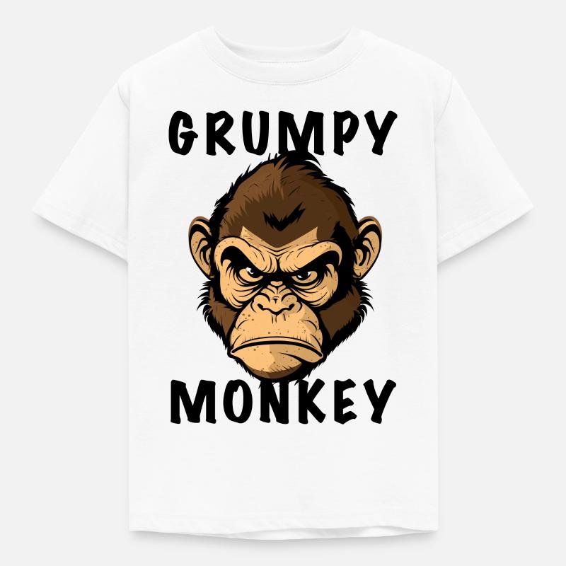 GRUMPY MONKEY - Kids' T-Shirt - white