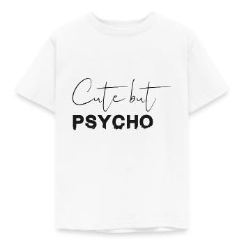 Cute but Psycho Shirt - Kinder T-Shirt - Weiß - Vorne - AI Model Kid Male (0cm)
