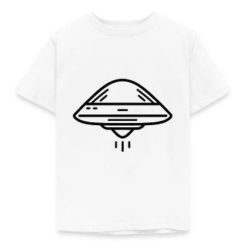 fliegende Untertasse - Kinder T-Shirt - Weiß - Vorne - AI Model Kid Male (0cm)