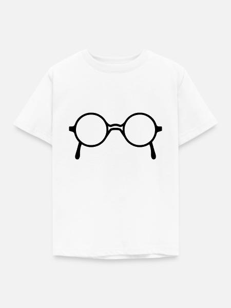 Brille - Kinder T-Shirt - Weiß