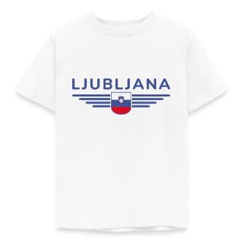 Trendy Ljubljana design - Kids' T-Shirt - white - Front - AI Model Kid Male (0cm)
