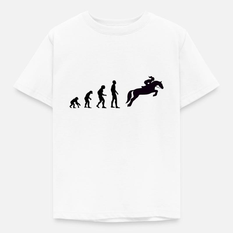 Evolution - Reiterin - Kinder T-Shirt - Weiß