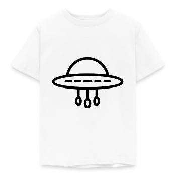 fliegende Untertasse - Kinder T-Shirt - Weiß - Vorne - AI Model Kid Male (0cm)
