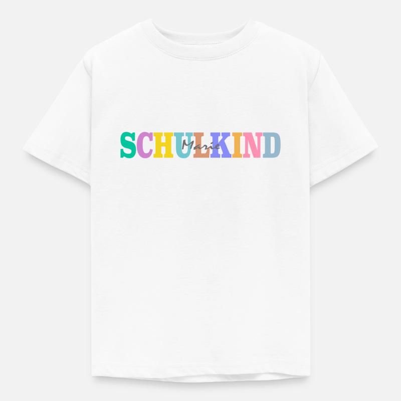 Schulkind mit Marie - Kinder T-Shirt - Weiß