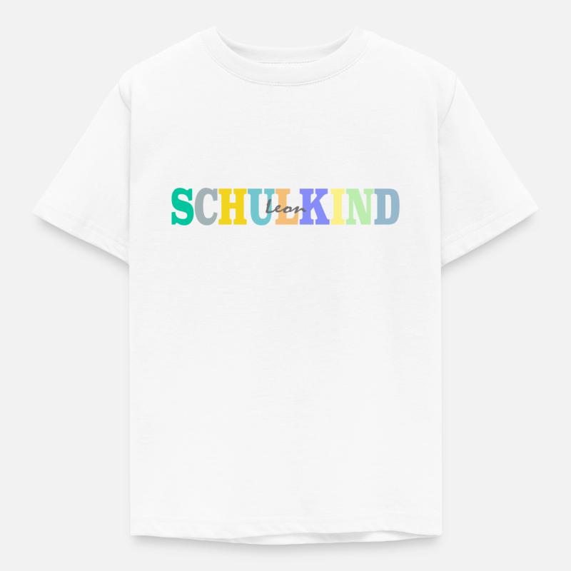 Schulkind mit Leon - Kinder T-Shirt - Weiß