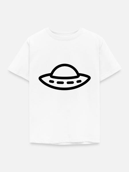 fliegende Untertasse - Kinder T-Shirt - Weiß