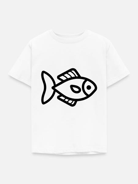Fisch - Kinder T-Shirt - Weiß