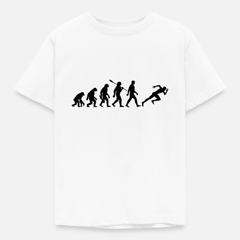 Evolution Sprinter - Leichtathletik - Kinder T-Shirt - Weiß