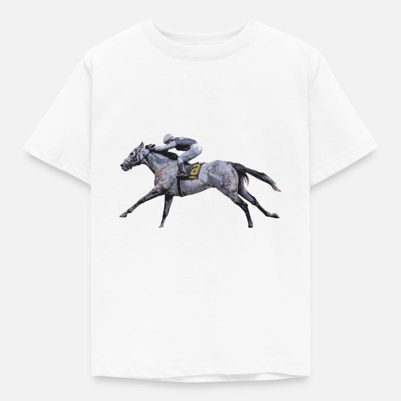 Rennpferd - Kinder T-Shirt - Weiß