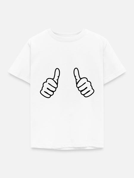 Daumen Symbol - Kinder T-Shirt - Weiß