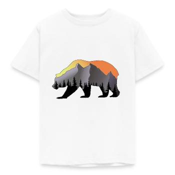 Ombre ours montagnes - T-shirt Enfant - blanc - Devant - AI Model Kid Male (0cm)