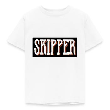 skipper sailing boat yacht - Kids' T-Shirt - white - Front - AI Model Kid Male (0cm)