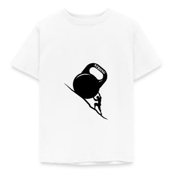 Sisyphos Sisyphus Kettlebell Kugelhantel Fitness - Kinder T-Shirt - Weiß - Vorne - AI Model Kid Male (0cm)