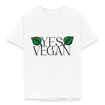 Yes Vegan Slogan - Kinder T-Shirt - Weiß - Vorne - AI Model Kid Male (0cm)