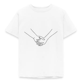 Händchen halten - Kinder T-Shirt - Weiß - Vorne - AI Model Kid Male (0cm)