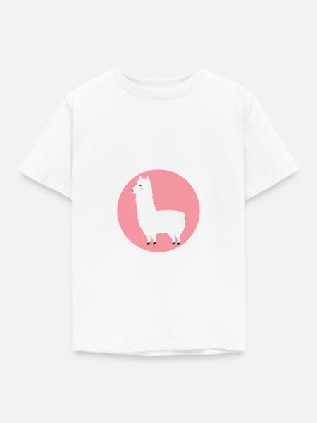 Lama - Kinder T-Shirt - Weiß
