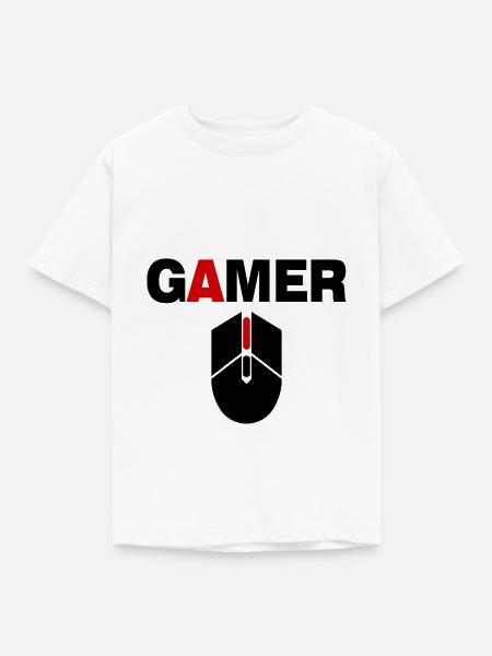 Gamer Maus PC Gaming - Kinder T-Shirt - Weiß