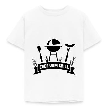 Chef vom Grill. Das perfekte Motiv für Griller - Kinder T-Shirt - Weiß - Vorne - AI Model Kid Male (0cm)
