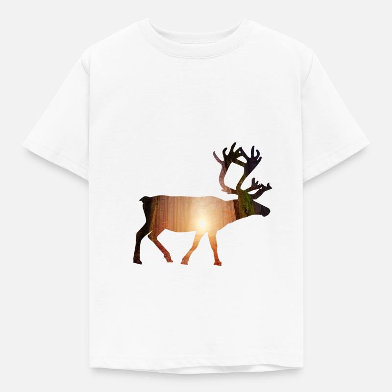 Hirschkuh Waldtiere - Kinder T-Shirt - Weiß