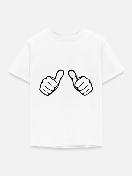 Daumen - Kinder T-Shirt - Weiß