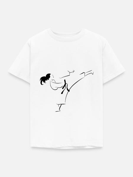 Karateka Mawashi Geri - Kinder T-Shirt - Weiß