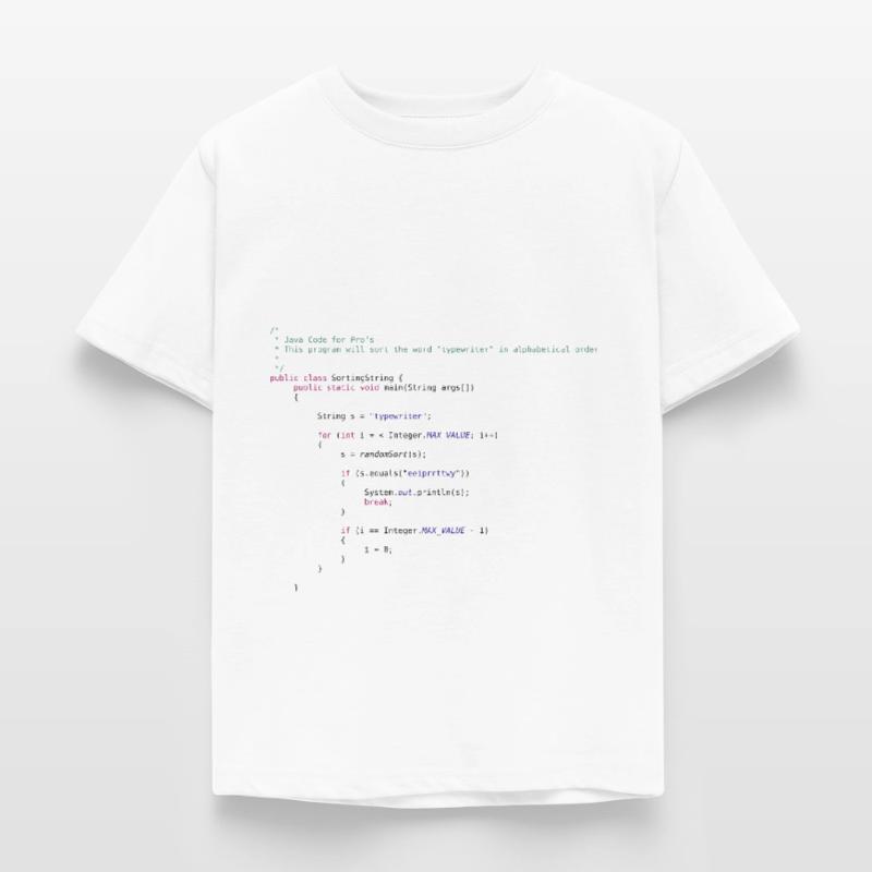 code Java drôle pour trier T-shirt Enfant