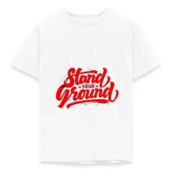 stand your ground - Kinder T-Shirt - Weiß - Vorne - AI Model Kid Male (0cm)