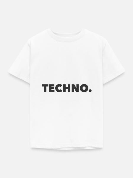 Techno Music Logo grau - Kinder T-Shirt - Weiß