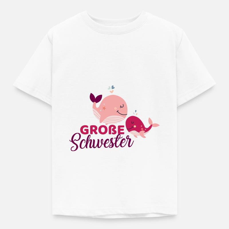 Wale - große Schwester - Kinder T-Shirt - Weiß