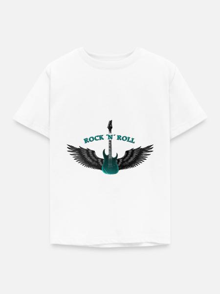 ROCK N ROLL - Kinder T-Shirt - Weiß