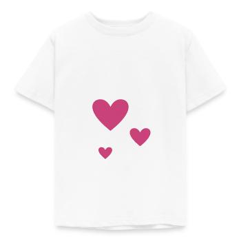 Drei Rosa Herzen - Kinder T-Shirt - Weiß - Vorne - AI Model Kid Male (0cm)