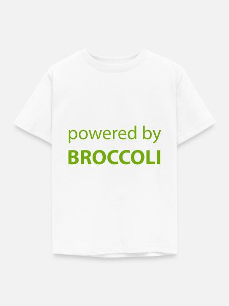 Powered by Brokkoli - Kinder T-Shirt - Weiß