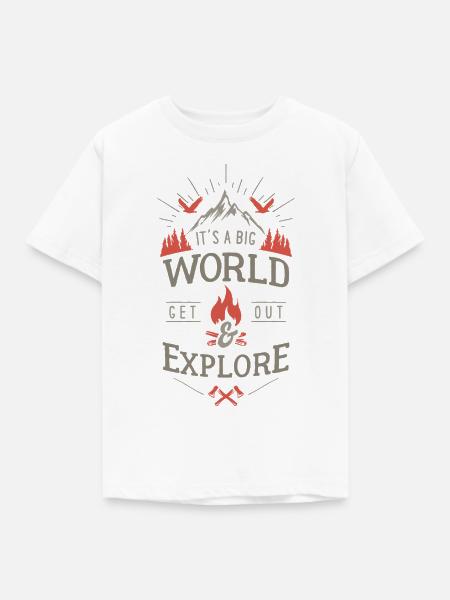 get out & explore - Kinder T-Shirt - Weiß