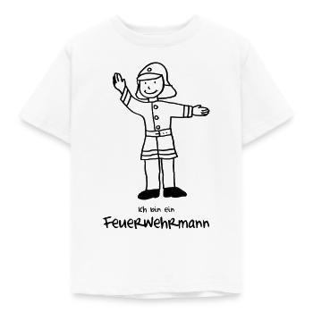 Feuerwehrmann Motiv zum Ausmalen - Kinder T-Shirt - Weiß - Vorne - AI Model Kid Male (0cm)